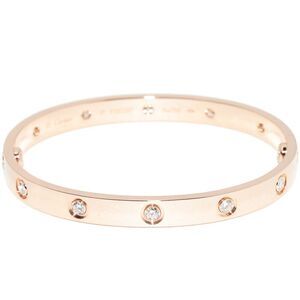Cartier Love Bracelet Au750 Diamond Bracelet Size 17